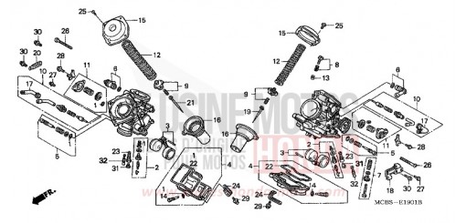 CARBURETOR (COMPONENT PARTS) XL650V3 de 2003